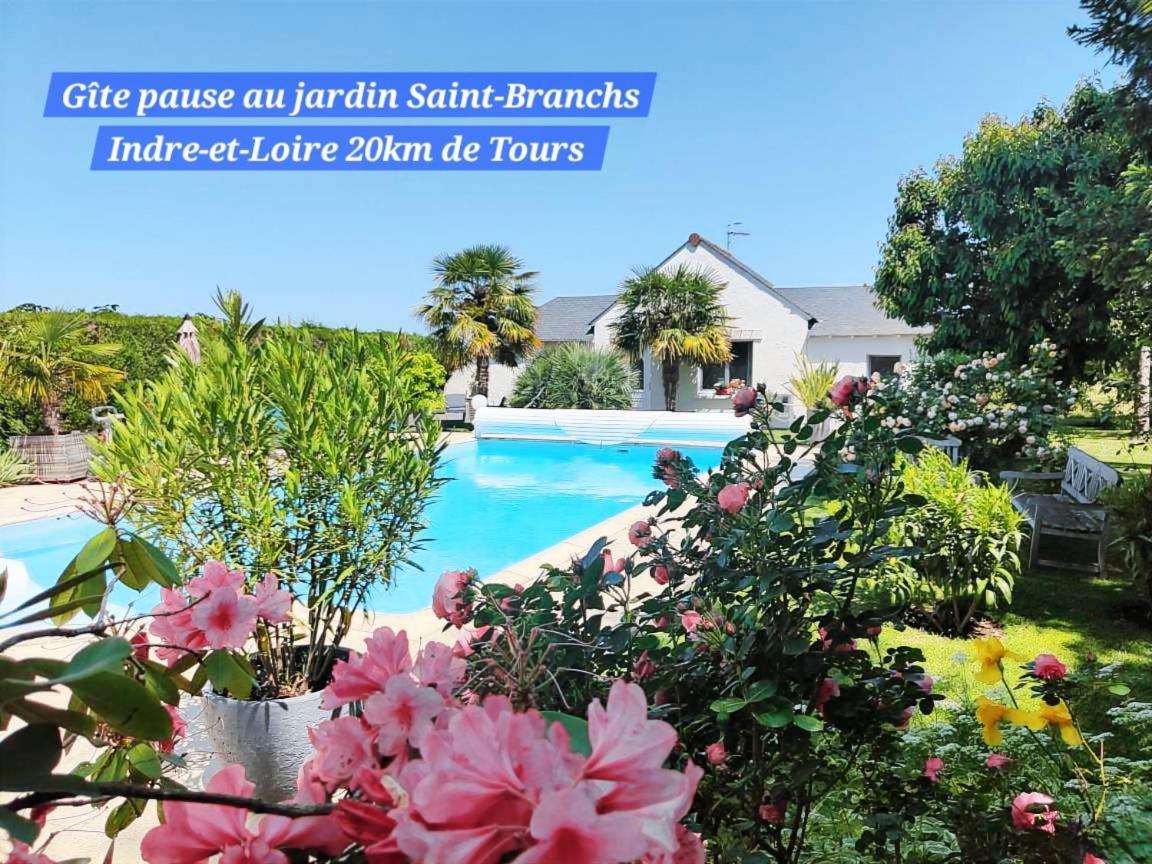 Gite Pause Au Jardin Piscine Chauffee Saint-Branchs Экстерьер фото